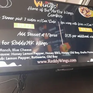 Combos Menu
Tells all flavors