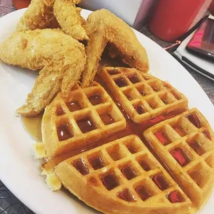 waffles, food
