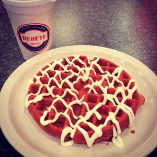 Red Velvet Waffles today!!!!! Wow !!!!!!