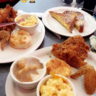Fried chicken and French toast