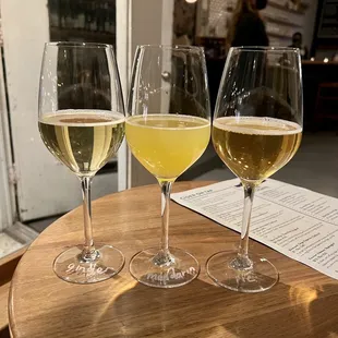 three glasses of wine