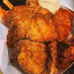 chicken wings and fried chicken, food