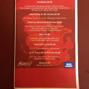 Drinks are cheaper than a lot of places nearby