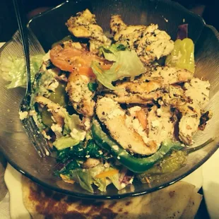 Redford grill salad with Greek dressing