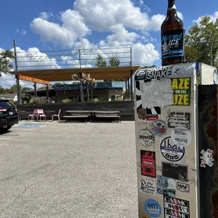 Pay phone and parking