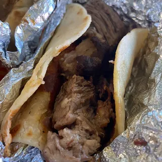 Barbacoa, Black Beans, Pico de Gallo and Jack Taco