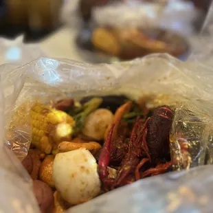 a close up of a bag of food