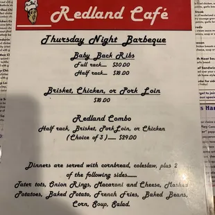 menu