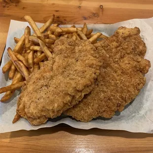 Chicken strips and fries