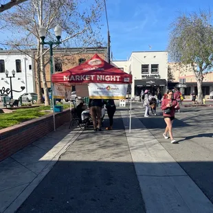 people walking down the street