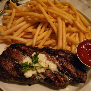 a steak and french fries
