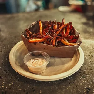 Salt Brined Frites with Smothern Sauce