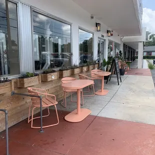 Seating outside too