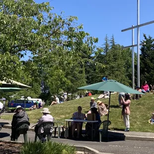 Lawn and table seating