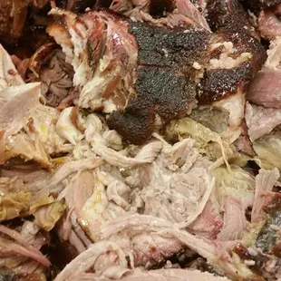 a plate of pulled pork