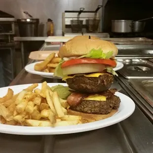 Dressed burger -- ready for the party.