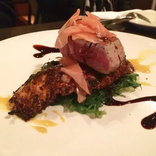 Ahi-Salmon Stack