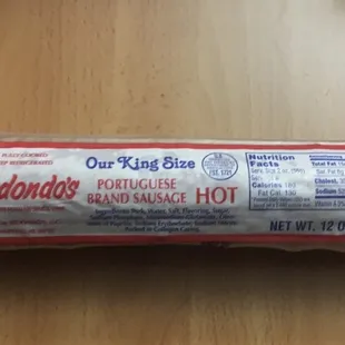 Hot Portuguese Sausage