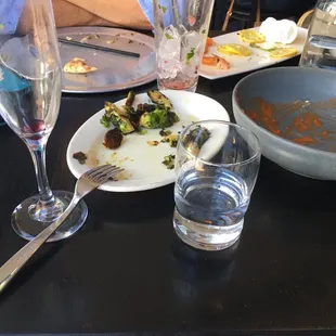 All that remains are empty plates