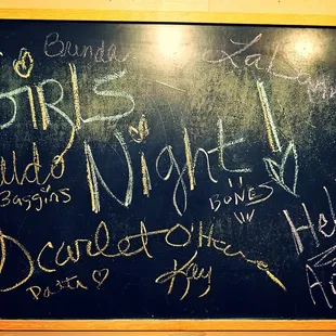 chalk writing on a blackboard