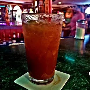 Bloody Mary on regular night i guess they have as make it your self say here with all the fixins yum. Not bad for $6