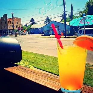 a glass of orange juice