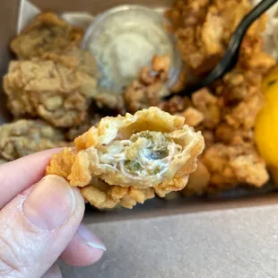 Yummy. Real oysters inside