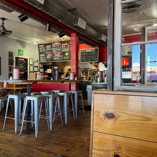 Counter and dining area.