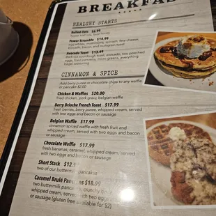 Breakfast choices.  A good selection