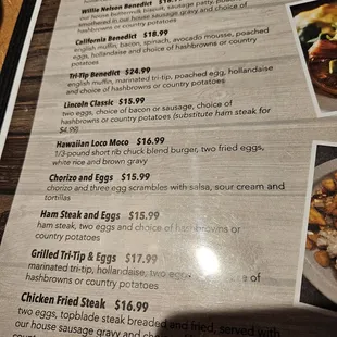 Menu, apologies for the light reflection!