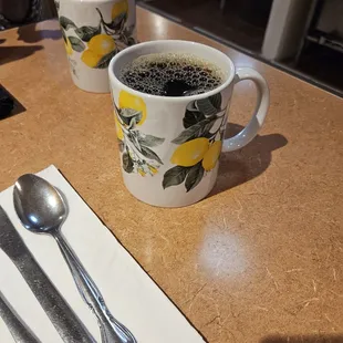 Coffee in cheery cups