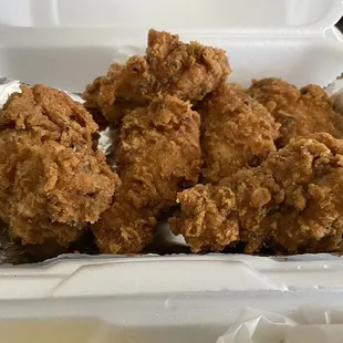 Fried chicken wings split