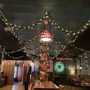 What you'd walk into at Red's December themed bar.