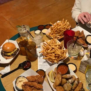 a table full of food