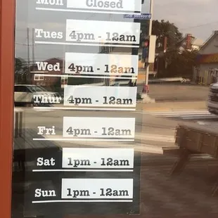 Business hours September 2021