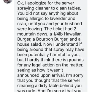 a text message sent to a woman who was trying to clean her car