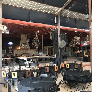 tables and chairs set up for a function