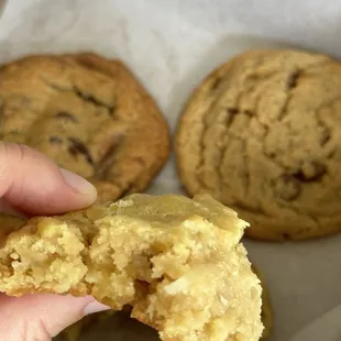 Pineapple coconut, chocolate chip and peanut butter