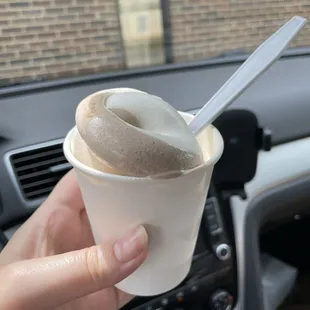 Vanilla and cookie milk swirl soft serve