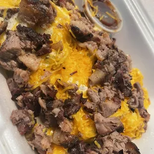 Baked potato and brisket