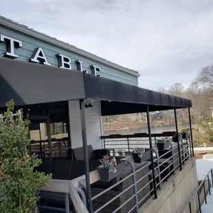 wrap around patio, which is fully enclosed for winter on the backside.