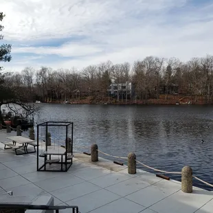 lower level public seating area by the restaurant