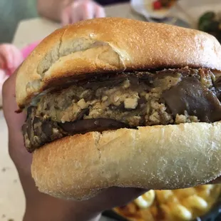 Mushroom Veggie burger, not my favorite