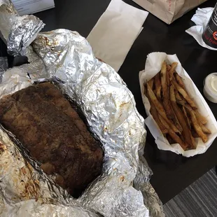 Baby Baby Back Ribs and Fries were great for delivery BBQ!