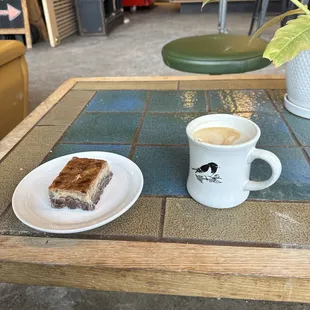 Latte and German chocolate bar