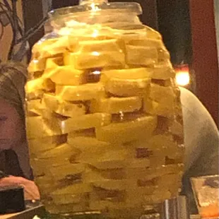 Look at that jar of pineapples soaking in the Stoli