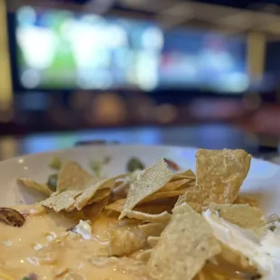 Chicken nachos (sorry we polished this plate before I thought to take the pic. That goes to show how good they were.)