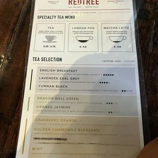 Drink menu