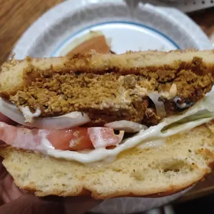 Inside of turkey burger.