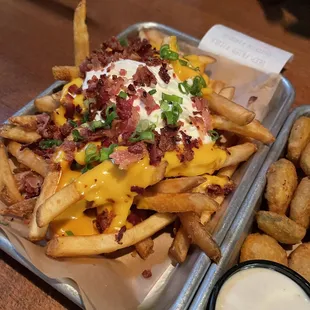 a tray of loaded fries